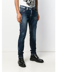 dunkelblaue Jeans mit Destroyed-Effekten von Philipp Plein