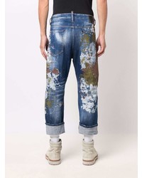 dunkelblaue Jeans mit Destroyed-Effekten von DSQUARED2