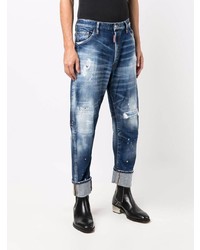 dunkelblaue Jeans mit Destroyed-Effekten von DSQUARED2