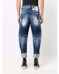 dunkelblaue Jeans mit Destroyed-Effekten von DSQUARED2