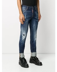 dunkelblaue Jeans mit Destroyed-Effekten von DSQUARED2