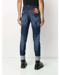 dunkelblaue Jeans mit Destroyed-Effekten von DSQUARED2