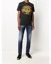 dunkelblaue Jeans mit Destroyed-Effekten von DSQUARED2