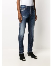 dunkelblaue Jeans mit Destroyed-Effekten von DSQUARED2