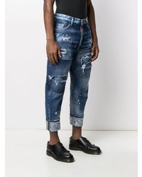 dunkelblaue Jeans mit Destroyed-Effekten von DSQUARED2