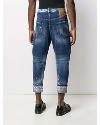 dunkelblaue Jeans mit Destroyed-Effekten von DSQUARED2