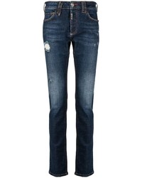 dunkelblaue Jeans mit Destroyed-Effekten von Philipp Plein