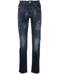 dunkelblaue Jeans mit Destroyed-Effekten von Philipp Plein