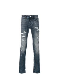 dunkelblaue Jeans mit Destroyed-Effekten von Pierre Balmain