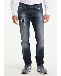 dunkelblaue Jeans mit Destroyed-Effekten von Pioneer Authentic Jeans