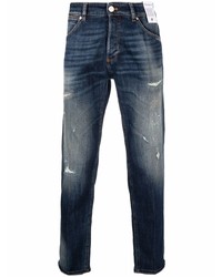 dunkelblaue Jeans mit Destroyed-Effekten von Pt01