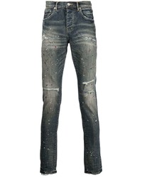dunkelblaue Jeans mit Destroyed-Effekten von purple brand