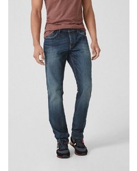 dunkelblaue Jeans mit Destroyed-Effekten von Q/S designed by