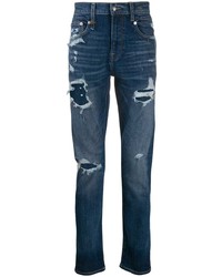 dunkelblaue Jeans mit Destroyed-Effekten von R13