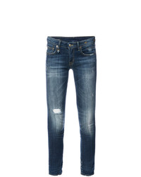 dunkelblaue Jeans mit Destroyed-Effekten von R13