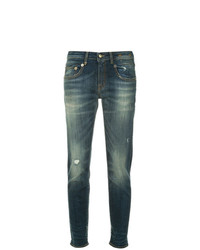 dunkelblaue Jeans mit Destroyed-Effekten von R13