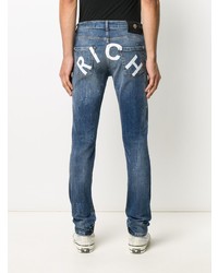 dunkelblaue Jeans mit Destroyed-Effekten von John Richmond