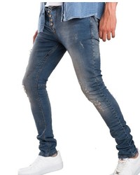 dunkelblaue Jeans mit Destroyed-Effekten von Redbridge