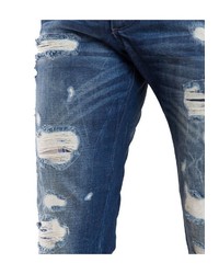 dunkelblaue Jeans mit Destroyed-Effekten von Redbridge