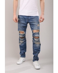 dunkelblaue Jeans mit Destroyed-Effekten von Redbridge