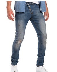 dunkelblaue Jeans mit Destroyed-Effekten von Redbridge