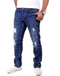 dunkelblaue Jeans mit Destroyed-Effekten von Reslad