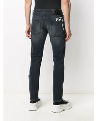 dunkelblaue Jeans mit Destroyed-Effekten von Off-White