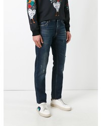 dunkelblaue Jeans mit Destroyed-Effekten von Dolce & Gabbana