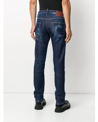 dunkelblaue Jeans mit Destroyed-Effekten von DSQUARED2