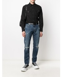 dunkelblaue Jeans mit Destroyed-Effekten von Dolce & Gabbana