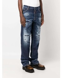 dunkelblaue Jeans mit Destroyed-Effekten von DSQUARED2