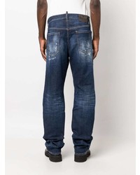 dunkelblaue Jeans mit Destroyed-Effekten von DSQUARED2