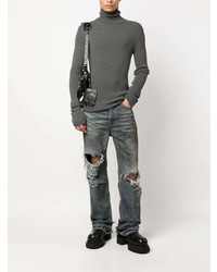 dunkelblaue Jeans mit Destroyed-Effekten von Balenciaga