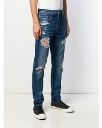 dunkelblaue Jeans mit Destroyed-Effekten von R13