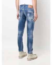 dunkelblaue Jeans mit Destroyed-Effekten von DSQUARED2