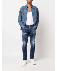 dunkelblaue Jeans mit Destroyed-Effekten von DSQUARED2