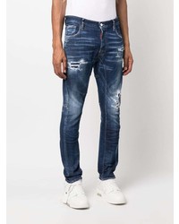 dunkelblaue Jeans mit Destroyed-Effekten von DSQUARED2