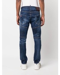 dunkelblaue Jeans mit Destroyed-Effekten von DSQUARED2