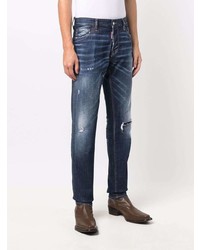 dunkelblaue Jeans mit Destroyed-Effekten von DSQUARED2