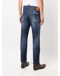 dunkelblaue Jeans mit Destroyed-Effekten von DSQUARED2