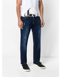 dunkelblaue Jeans mit Destroyed-Effekten von Philipp Plein