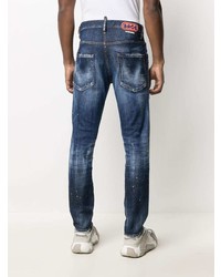 dunkelblaue Jeans mit Destroyed-Effekten von DSQUARED2