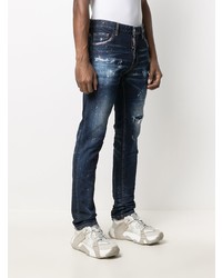 dunkelblaue Jeans mit Destroyed-Effekten von DSQUARED2