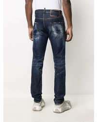 dunkelblaue Jeans mit Destroyed-Effekten von DSQUARED2