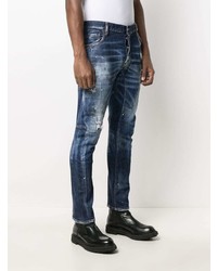 dunkelblaue Jeans mit Destroyed-Effekten von DSQUARED2