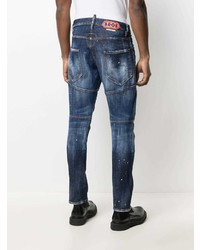 dunkelblaue Jeans mit Destroyed-Effekten von DSQUARED2