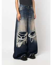dunkelblaue Jeans mit Destroyed-Effekten von Vetements