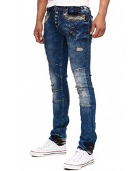 dunkelblaue Jeans mit Destroyed-Effekten von RUSTY NEAL