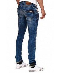 dunkelblaue Jeans mit Destroyed-Effekten von RUSTY NEAL