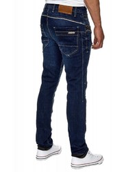 dunkelblaue Jeans mit Destroyed-Effekten von RUSTY NEAL